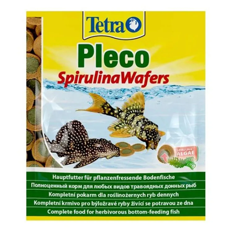 Tetra Pleco Spiriluna Wafers Bitkisel Dip Balık Yemi - 15GR