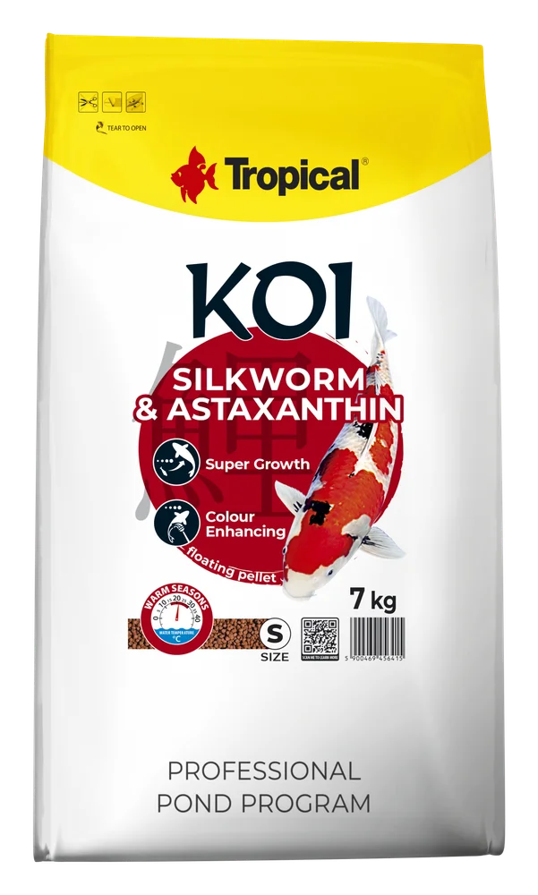 Tropical Koi Silkworm&Astaxanthin Pellet Size S 7Kg. ( Havuz Balığı Yemi )