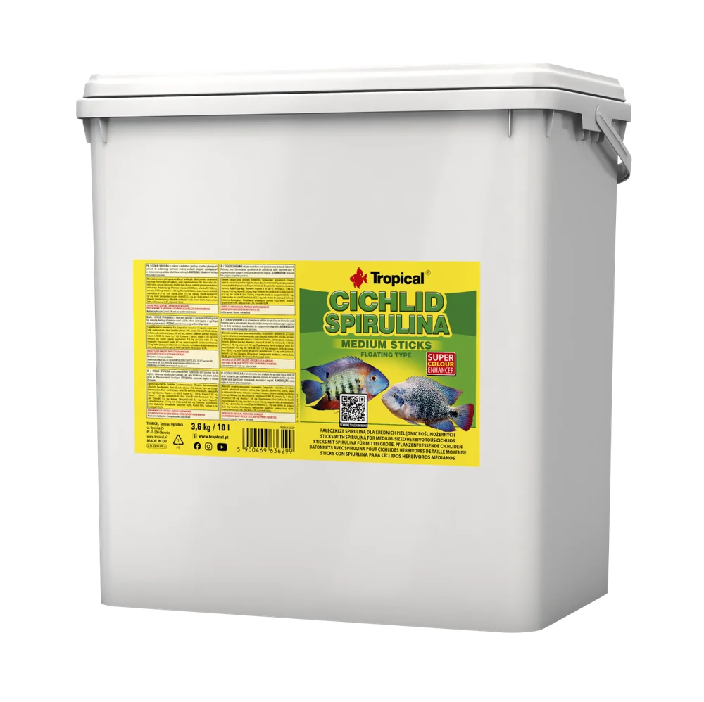 Tropical Cichlid Spirulina Medium Sticks 10Lt/3,6Kg